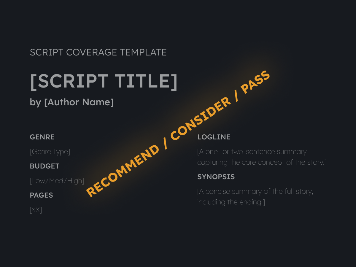 Script Coverage Template: How to Write Professional Coverage (+ Free ...